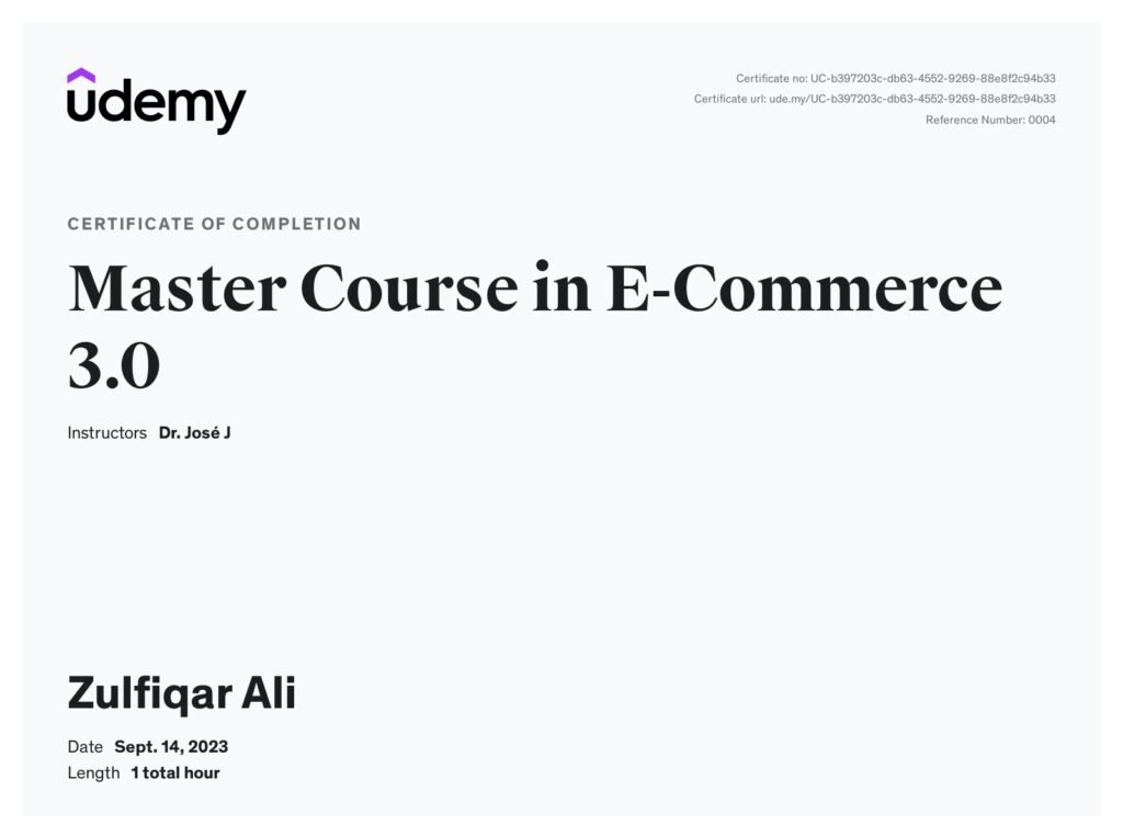 E-Commerce Certificate